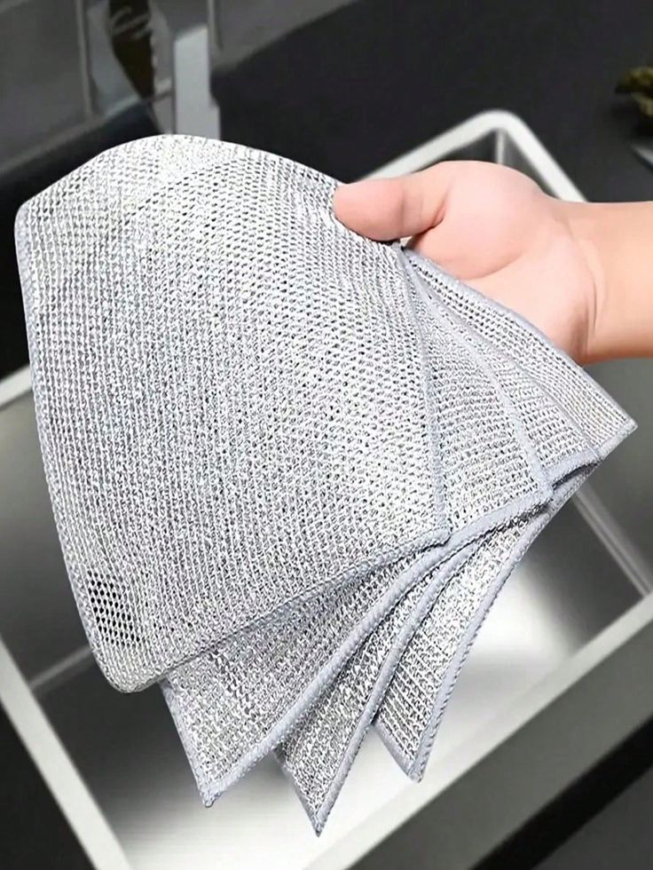 Heavy-Duty Double-Layer Scrub Cloths (10 Pack) | Stainless Steel Mesh Cleaning Pads for Tough Grease & Stains