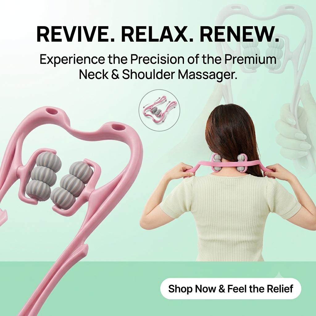AuraRoll 6 – Handheld 6-Ball Pressure Point Massager for Neck & Shoulder Tension