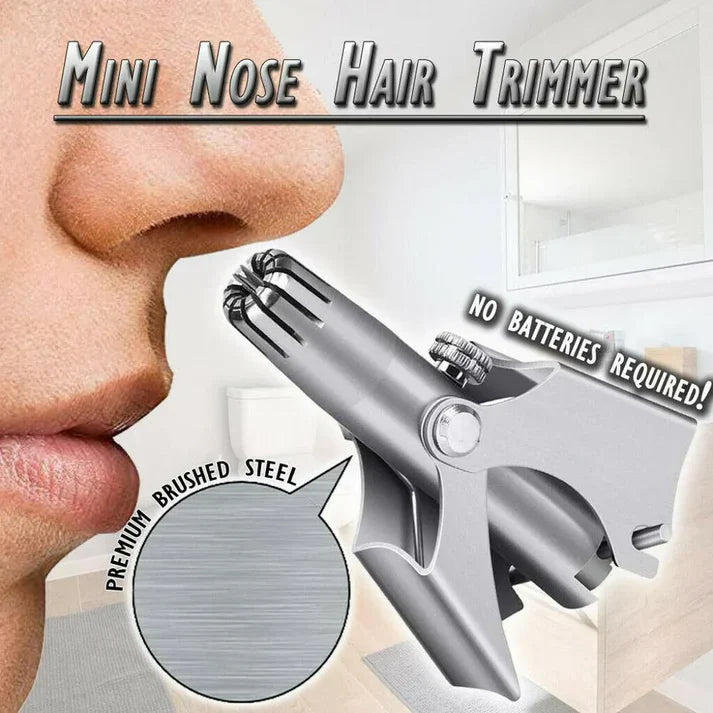 Precision Nose & Ear Hair Trimmer | Manual Stainless Steel Groomer for Men & Women
