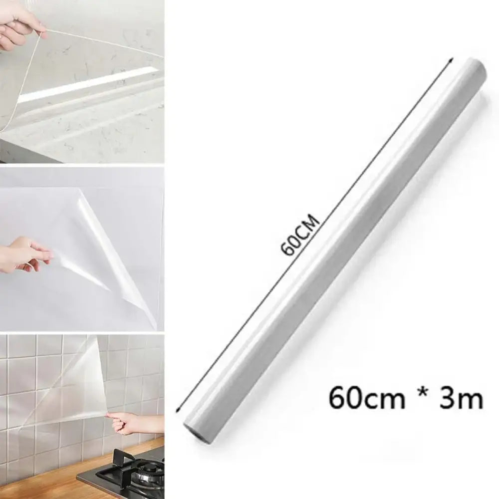 Transparent Kitchen Wall Protector | Heat-Resistant, Oil-Proof & Waterproof Stove Splash Guard Film