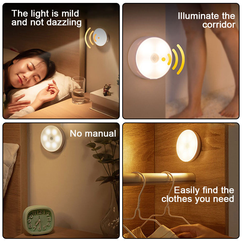 AllHome Haven Smart Motion Sensor Night Light β USB Rechargeable LED with Auto On/Off