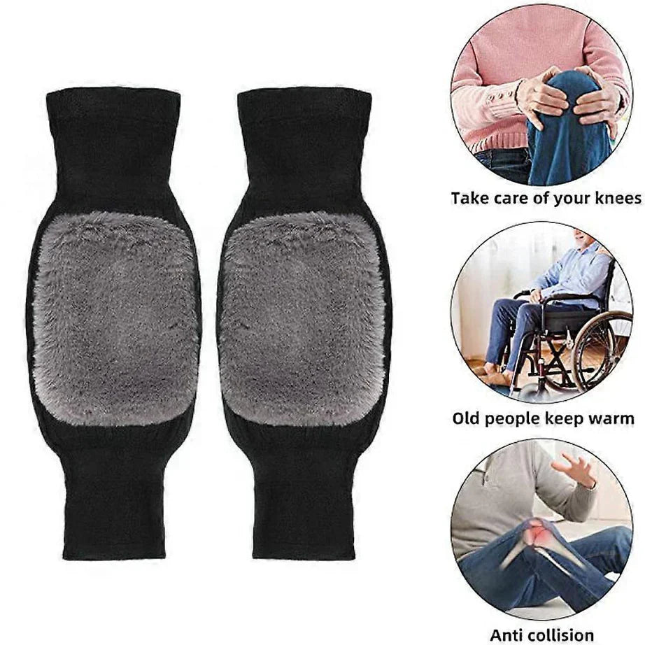 Thermal Warm Wool Knee Warmers | Winter Anti-Cold Pads for Joint Pain Relief (Unisex, Fleece-Lined)
