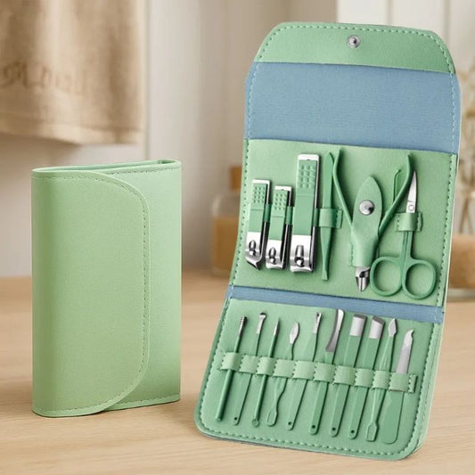 AllHome Haven 16-in-1 Professional Manicure & Pedicure Grooming Kit – Nail Clipper Set with Travel Case