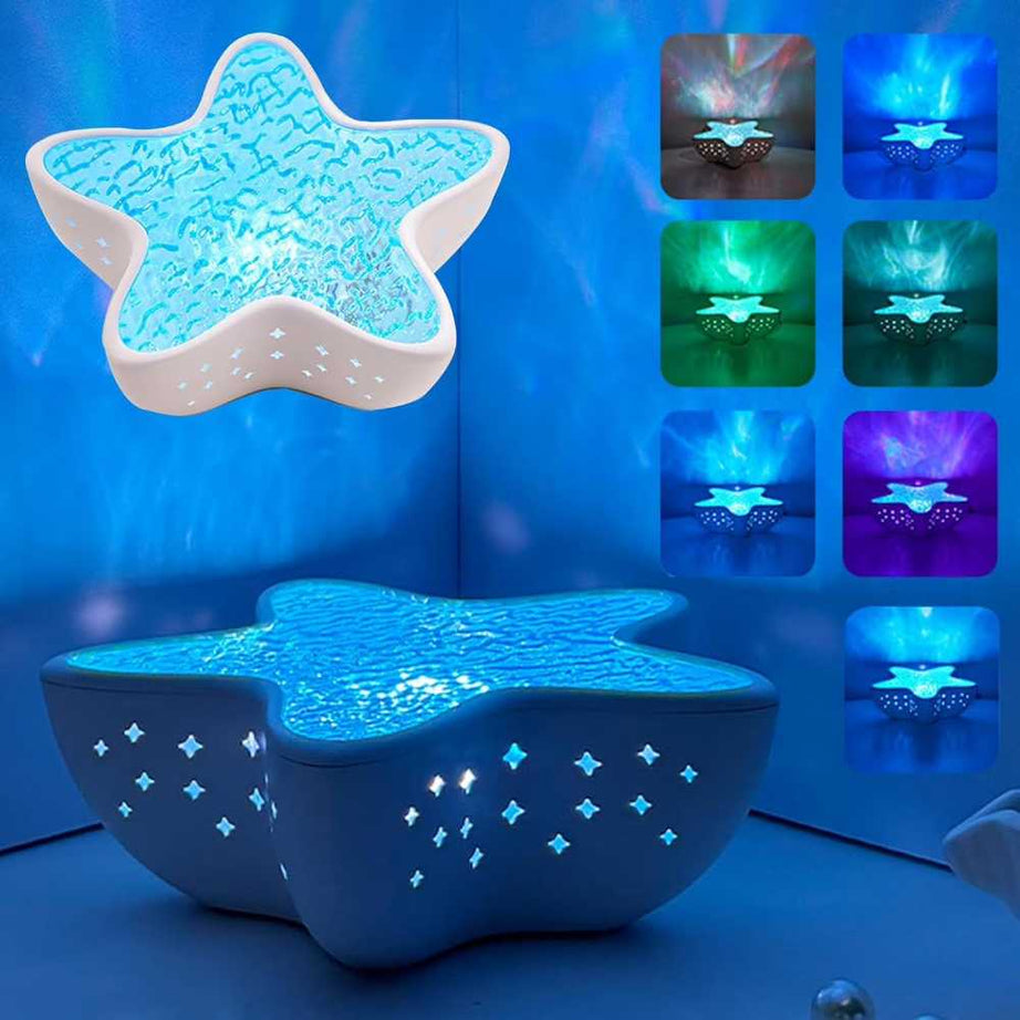 Starfish Crystal Projector Lamp – Ambient Ocean Glow Night Light