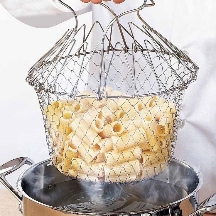 Stainless Steel Foldable Frying & Strainer Basket
