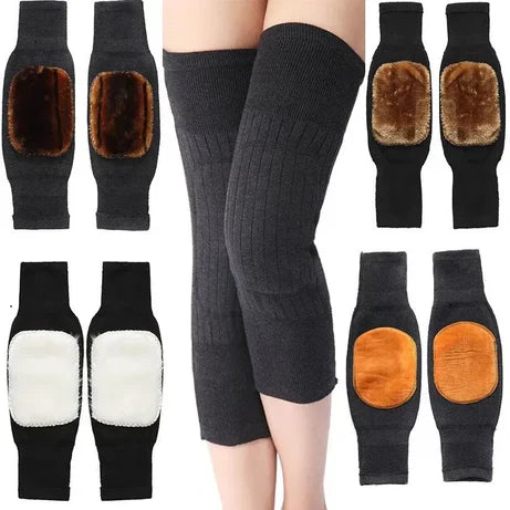 Thermal Warm Wool Knee Warmers | Winter Anti-Cold Pads for Joint Pain Relief (Unisex, Fleece-Lined)
