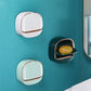 Wall-Mounted Flip-Lid Soap Box | No-Drill Waterproof Soap Holder with Drain Tray