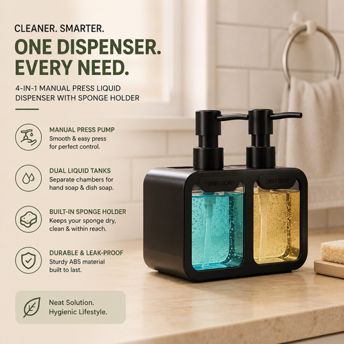 4-in-1 Manual Press Liquid Dispenser