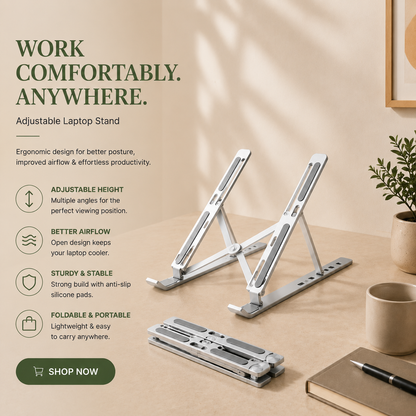 Laptop Adjustable Stand – METALLIC
