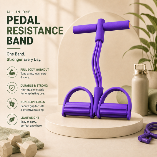 Multifunction Pedal Resistance Band Exerciser – Full Body Workout Toning Band