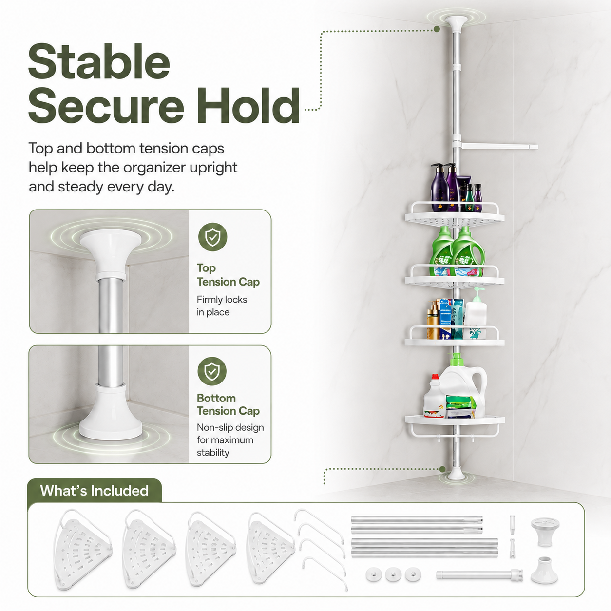 SpaceSaver Pro 4-Tier Shower Tower