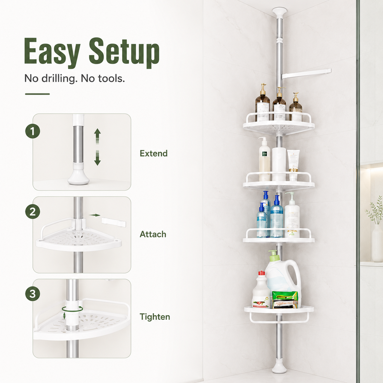 SpaceSaver Pro 4-Tier Shower Tower