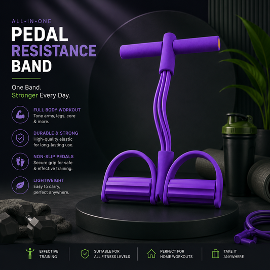 Multifunction Pedal Resistance Band Exerciser – Full Body Workout Toning Band