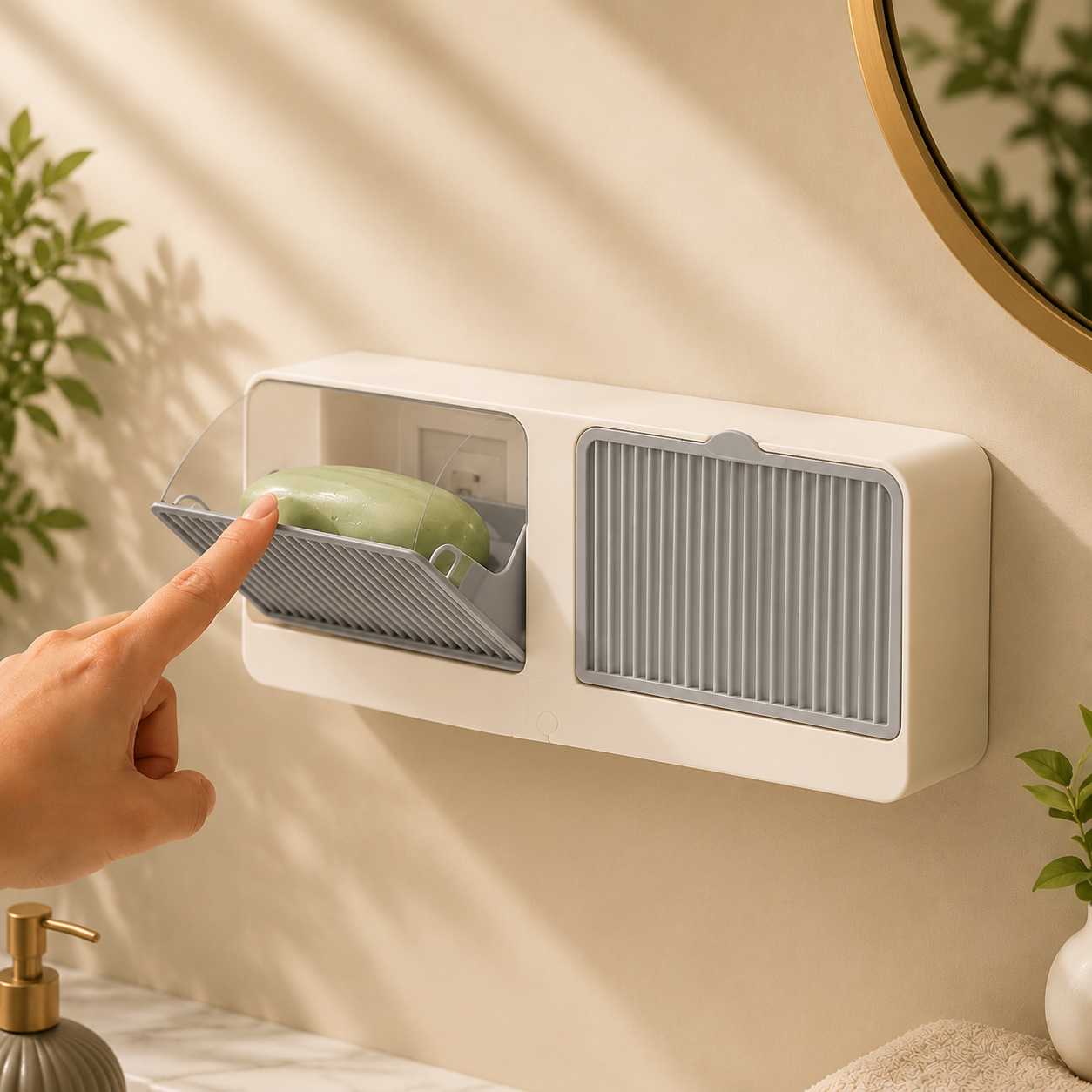 Quick-Dry Dual Soap Dish