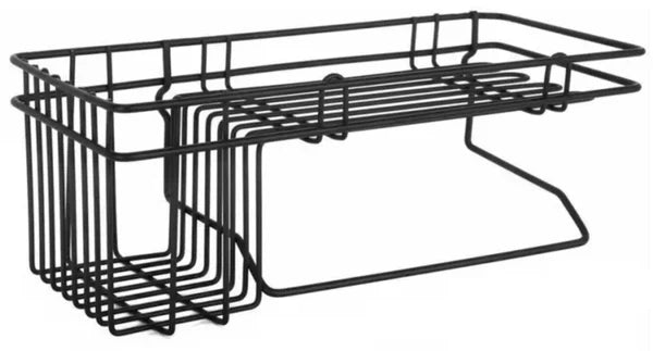 AllHome Haven Wall-Mounted Storage Rack with Towel Holder – Space-Saving Organizer for Kitchen & Bathroom