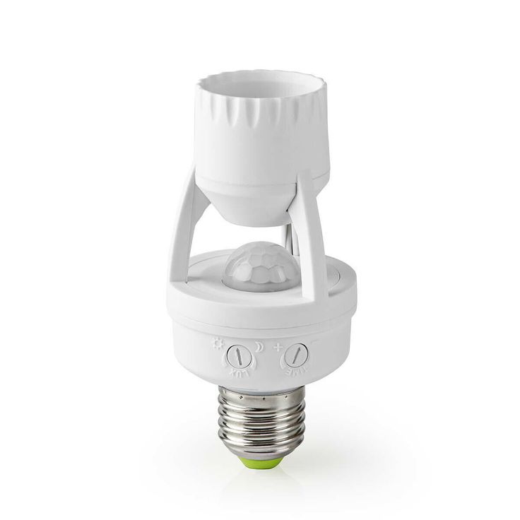 360° PIR Motion Sensor Bulb Holder — E27 Auto On/Off Smart Light Socket (6m Range, Adjustable Time & Light Sensitivity)