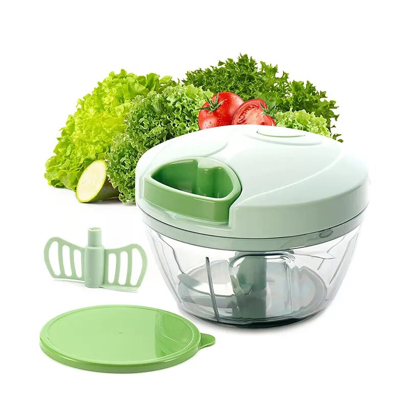 Manual Speedy Food Chopper | Multi-Blade Vegetable Cutter & Meat Mincer | High-Speed Pull Chopper for Kitchen Prep (500ML)