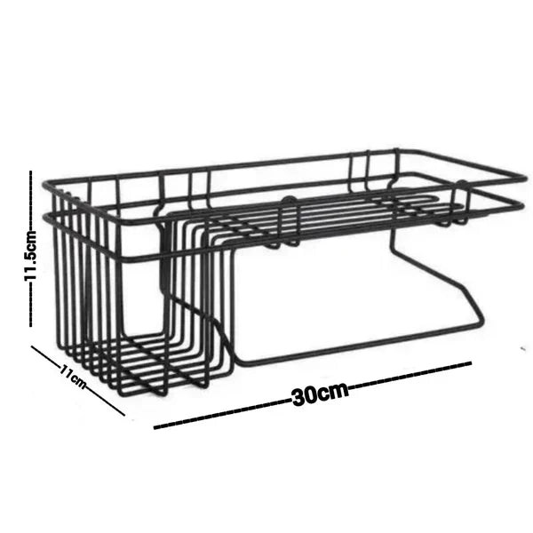 AllHome Haven Wall-Mounted Storage Rack with Towel Holder – Space-Saving Organizer for Kitchen & Bathroom