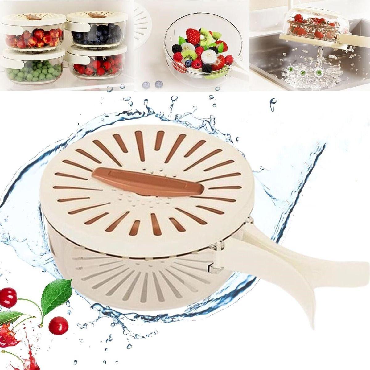 2-in-1 Wash & Drain Basket with Lid – Rinse, Strain & Store