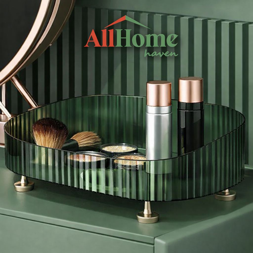 Luxury Ribbed Vanity Organizer Tray