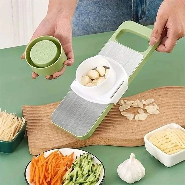 5-in-1 Multifunctional Vegetable Chopper & Slicer – Adjustable Mandoline Cutter with Hand Protector | Fast & Safe Kitchen Tool
