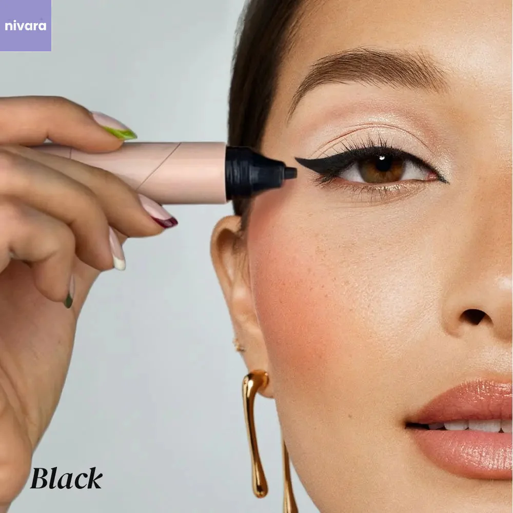 Glamish Rotating Eyeliner Stamp Pen Black - Perfect Cat Eye Pakistan