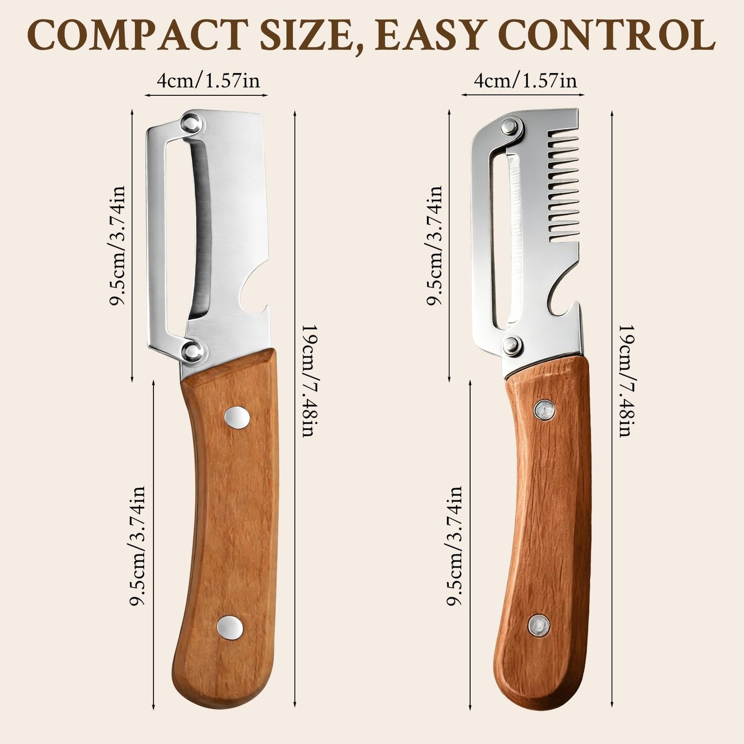 Premium Vegetable Peeler with Wooden Handle and Bottle Opener
