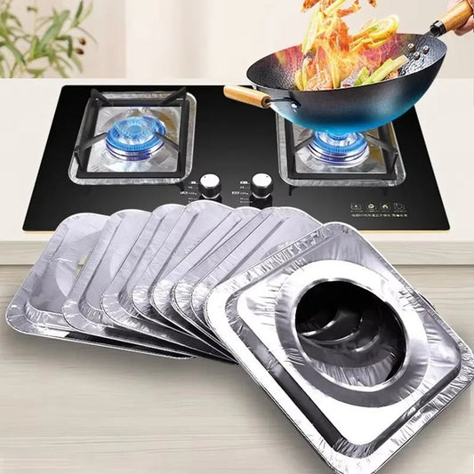 10pcs Aluminum Foil Gas Stove Burner Covers