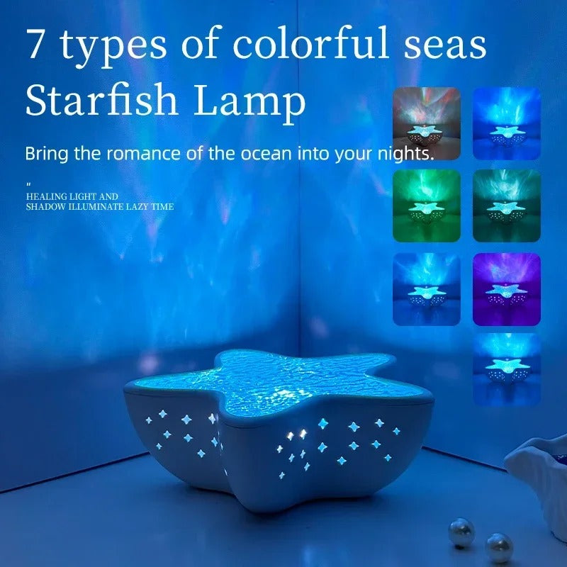 Starfish Crystal Projector Lamp – Ambient Ocean Glow Night Light