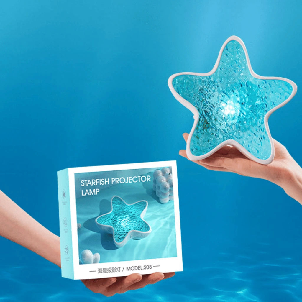 Starfish Crystal Projector Lamp – Ambient Ocean Glow Night Light
