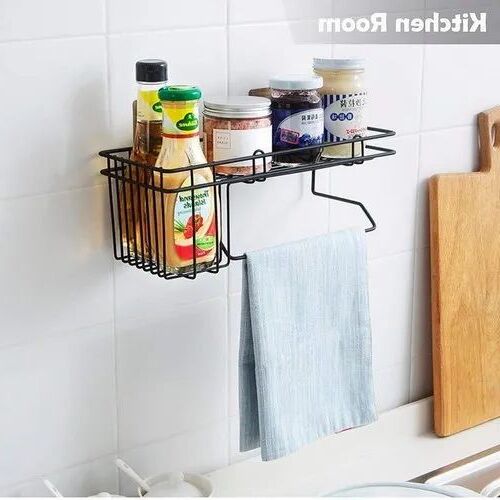 AllHome Haven Wall-Mounted Storage Rack with Towel Holder – Space-Saving Organizer for Kitchen & Bathroom