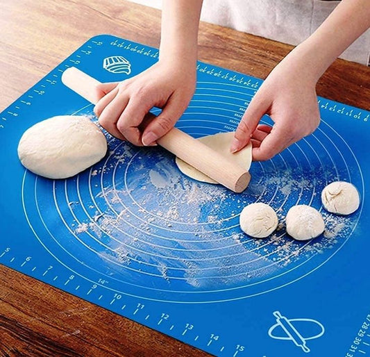 Non-Slip Silicone Dough Rolling Mat with Measurement Guide – Heat Resistant Baking & Roti Making Mat
